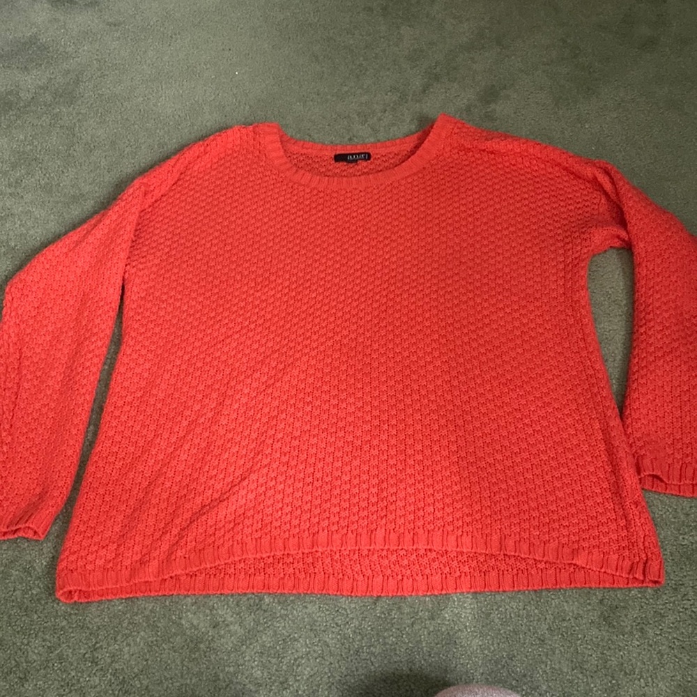 A.N.A ( A New Approach) woman’s long sleeve pink/ red knit pullover sweater 1X